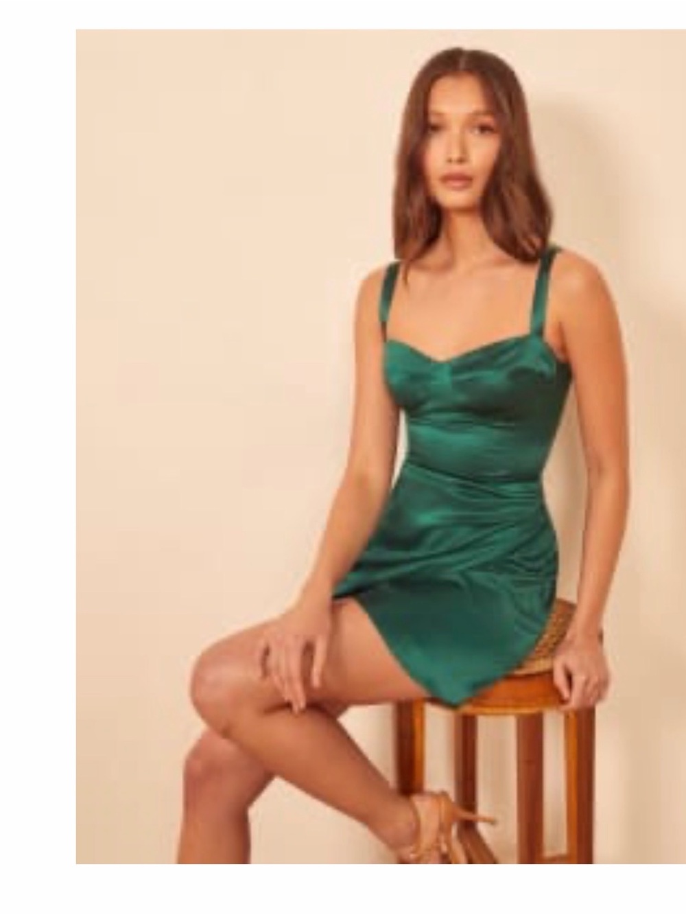 Reformation Fonda Dress Emerald